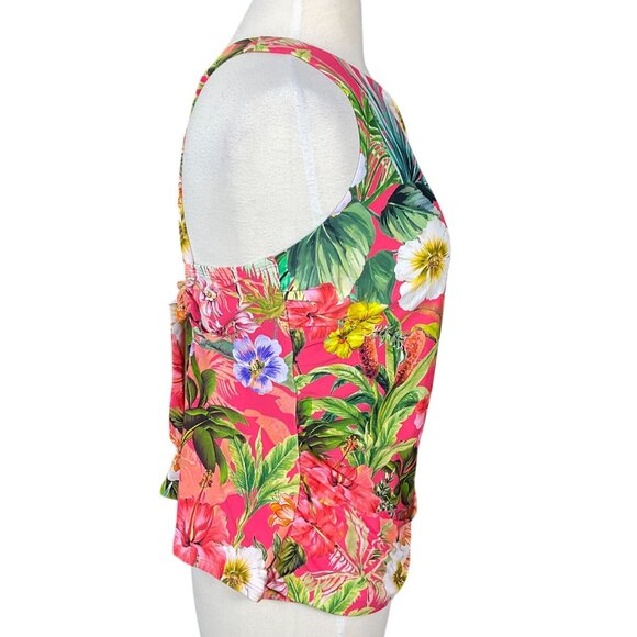 Jantzen Nora High Neck Bright Colorful Tropical Floral Tankini Set Sz 18 NWT - Picture 5 of 14